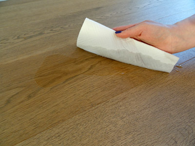 How often should I clean my hardwood floor - water spill