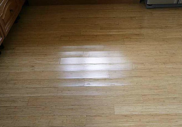 Can I install bamboo flooring in my bathroom - water damage 2