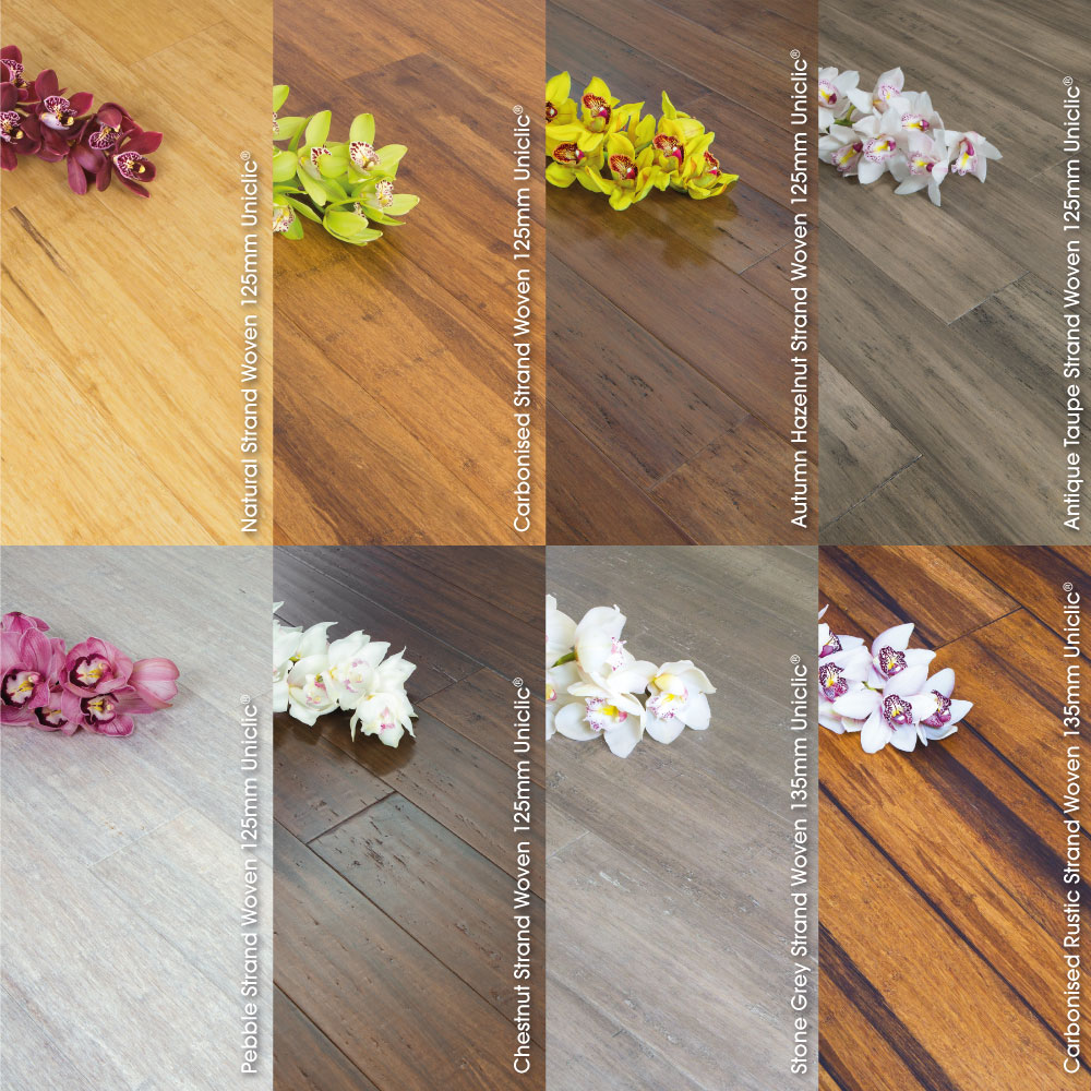 The different colours of bamboo flooring
